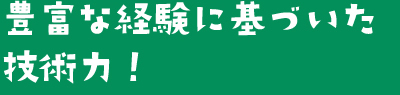 豊富な経験に基づいた技術力！